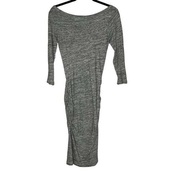 James Perse Gray Melange Short Casual Boat Neck Dress Skinny Heathered Size 0 - Picture 3 of 11